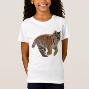 Running Amur Tiger Cub Wildlife Art T-Shirt