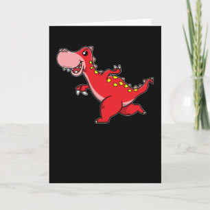 Running and smiling Dinosaur for Kids Card