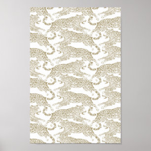 Running and Survival Regal Leopards Poster