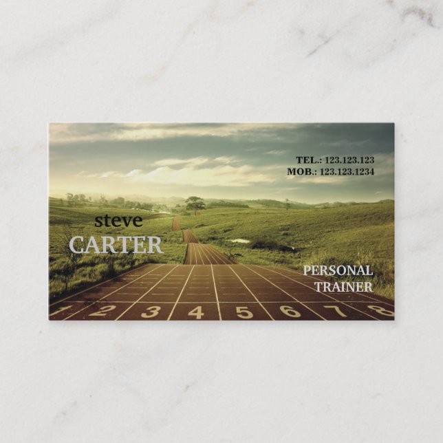 Running Athletics Fitness Marathon Trainer Card (Front)