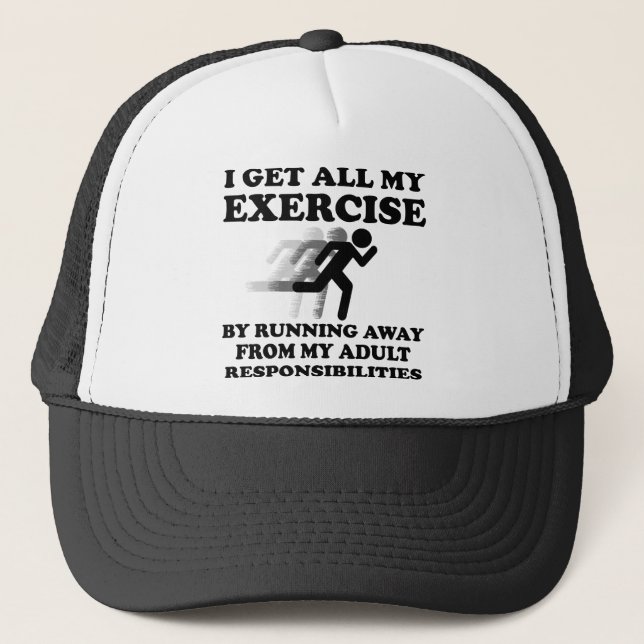 Running Away From Responsibility Funny Cap Hat (Front)