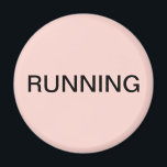 Running blush pink dishwasher magnet<br><div class="desc">Minimal "running" dishwasher kitchen magnet with a blush pink background helping you with kitchen organisation. Customise with your text.</div>