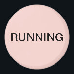 Running blush pink dishwasher magnet<br><div class="desc">Minimal "running" dishwasher kitchen magnet with a blush pink background helping you with kitchen organization. Customize with your text.</div>
