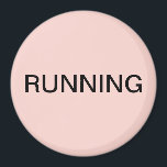 Running blush pink dishwasher magnet<br><div class="desc">Minimal "running" dishwasher kitchen magnet with a blush pink background helping you with kitchen organization. Customize with your text.</div>