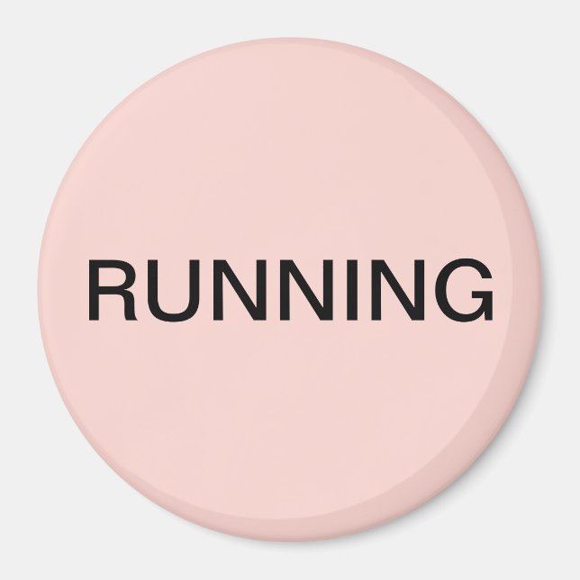 Running blush pink dishwasher magnet (Front)