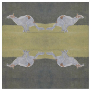 Running Borzoi Dog Art Fabric