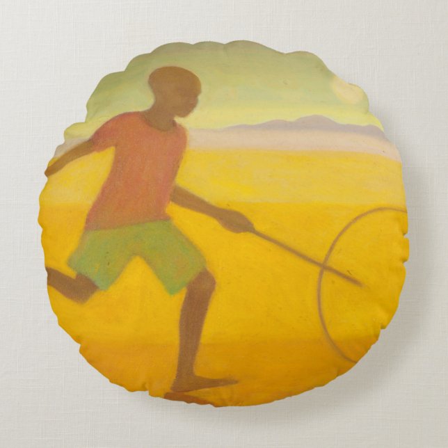 Running Boy 2010 Round Cushion (Front)