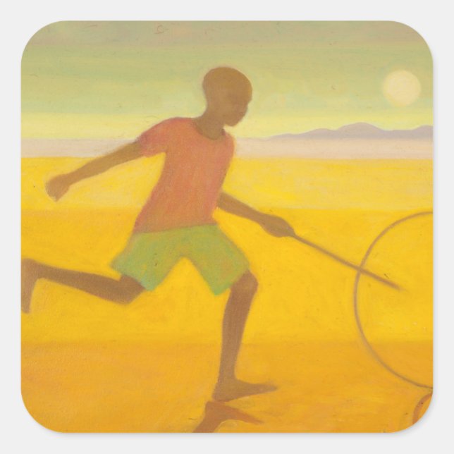 Running Boy 2010 Square Sticker (Front)