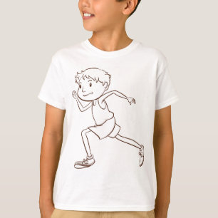 Running Boy Stick Figure Tee Shirt