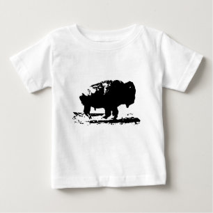 Running Buffalo Bison Pop Art Baby T-Shirt