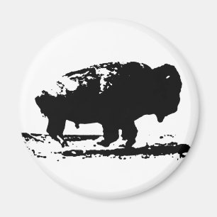 Running Buffalo Bison Pop Art Magnet