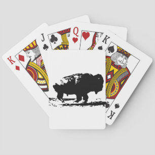 Running Buffalo Bison Pop Art Playing Cards