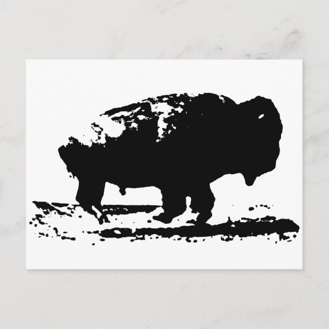 Running Buffalo Bison Pop Art Postcard (Front)
