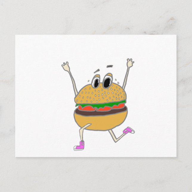 running burger postcard (Front)