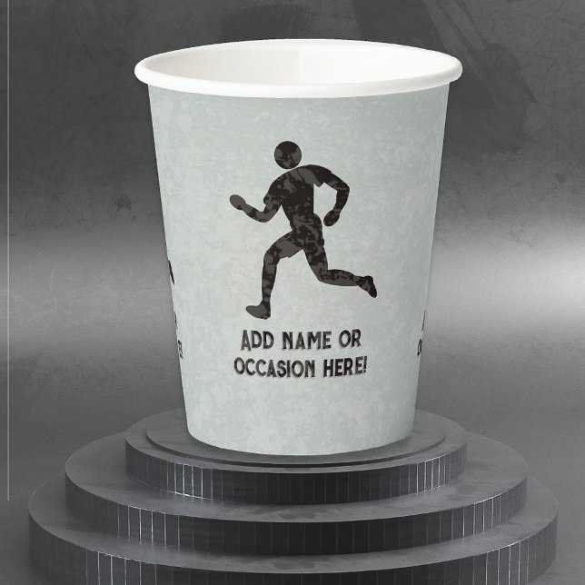 Running Champ race or fitness theme - your text on Paper Cups (Creator Uploaded)