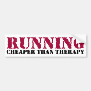 Running - Cheaper than therapy Bumper Sticker