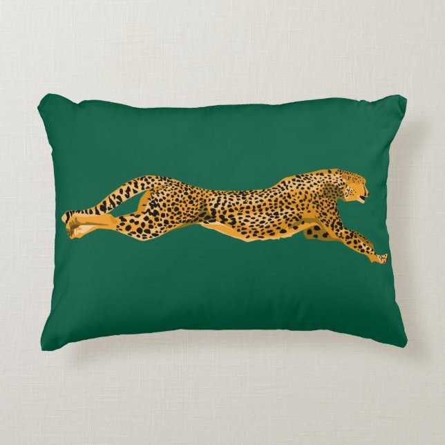 RUNNING CHEETAH THROW PILLOW (Front)