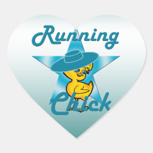 Running Chick #7 Heart Sticker