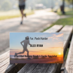 Running Coach Sunrise Photo Business Card