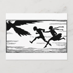 Running couple postcard