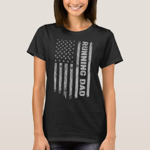 Running Dad America Us Flag Patriot Vintage T-Shirt
