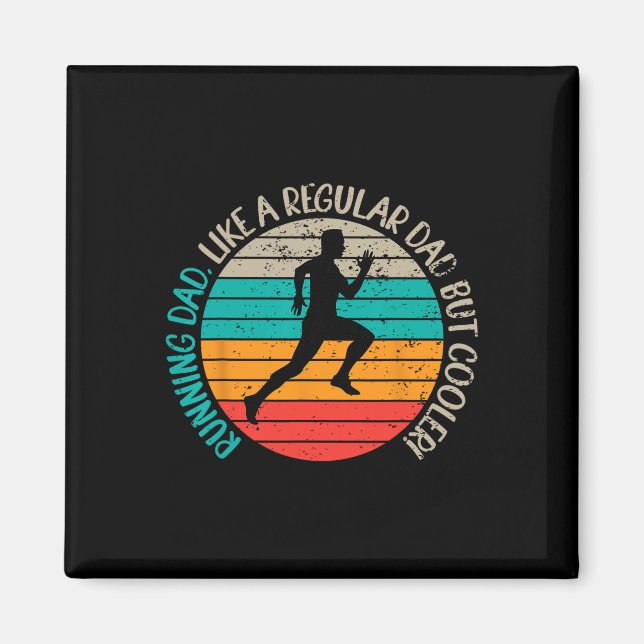 Running Dad S Biathlon Runner Marathon For Fathers Magnet (Front)