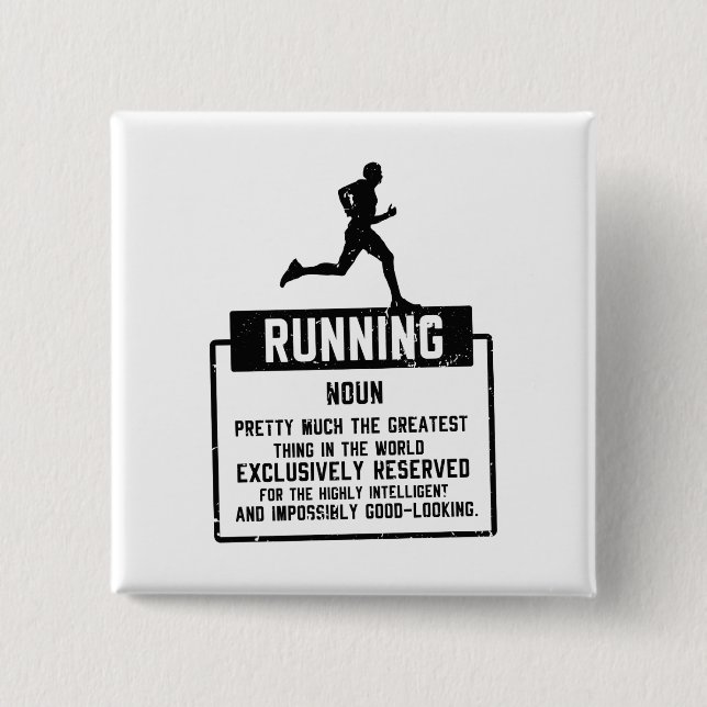 Running Definition 15 Cm Square Badge (Front)