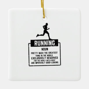 Running Definition Ceramic Ornament