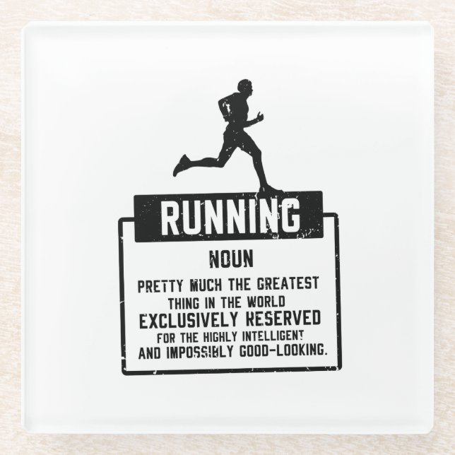 Running Definition Glass Coaster (Front)