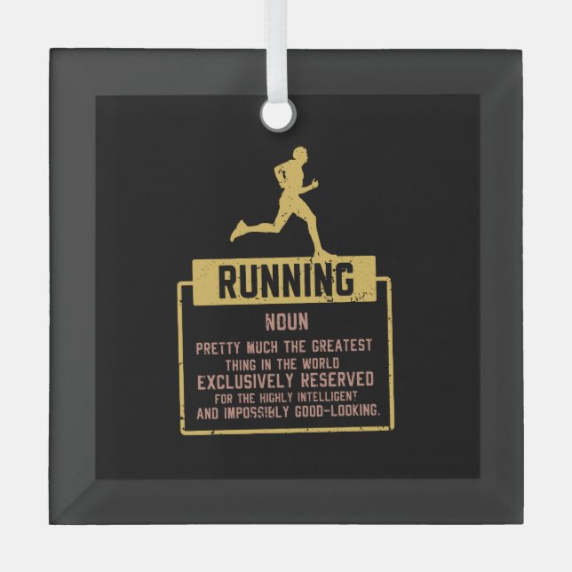 Running Definition  Glass Tree Decoration (Front)
