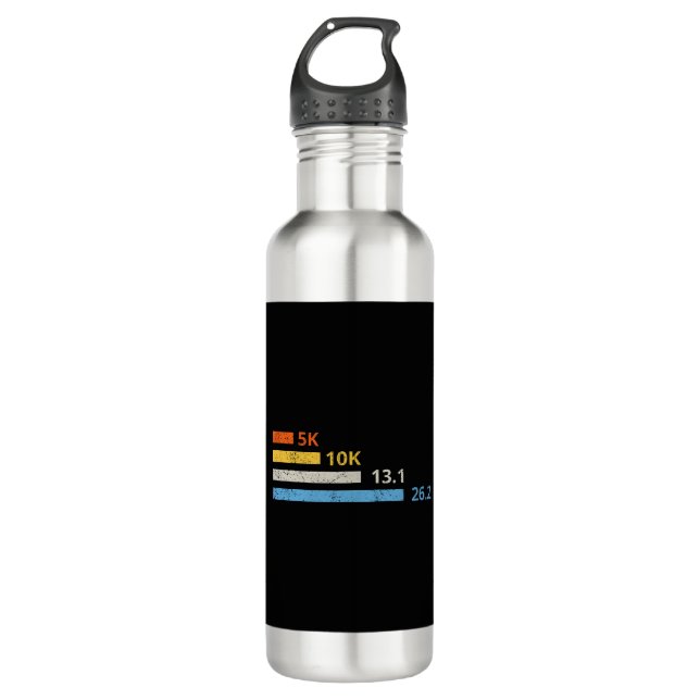 Running Distances I - 5K 10K 13.1 26.2 Marathoner 710 Ml Water Bottle (Front)