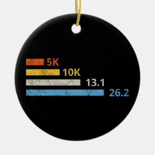 Running Distances I - 5K 10K 13.1 26.2 Marathoner Ceramic Tree Decoration