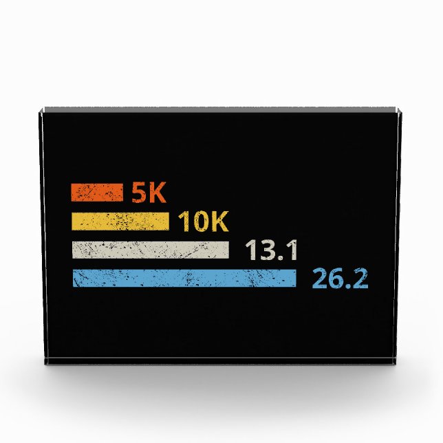Running Distances I - 5K 10K 13.1 26.2 Marathoner Photo Block (Front)