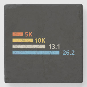 Running Distances I - 5K 10K 13.1 26.2 Marathoner Stone Coaster