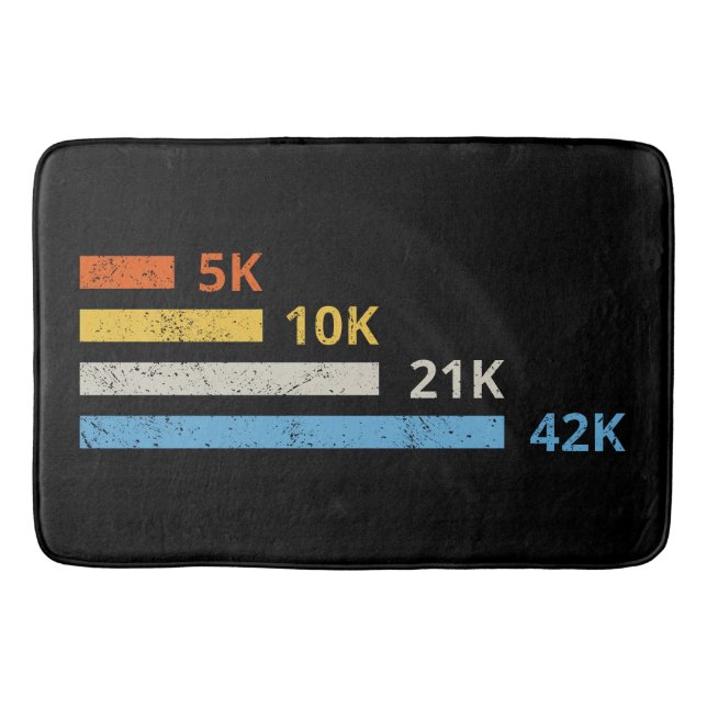 Running Distances II - 5K 10K 21K 42K Marathoner Bath Mat (Front)