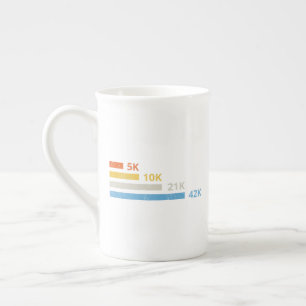 Running Distances II - 5K 10K 21K 42K Marathoner Bone China Mug
