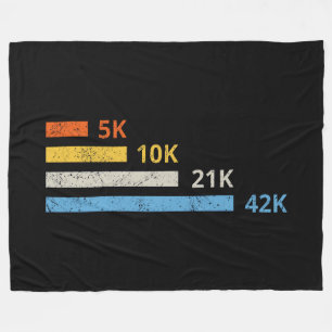 Running Distances II - 5K 10K 21K 42K Marathoner Fleece Blanket