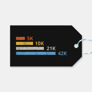 Running Distances II - 5K 10K 21K 42K Marathoner Gift Tags