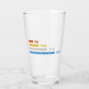 Running Distances II - 5K 10K 21K 42K Marathoner Glass