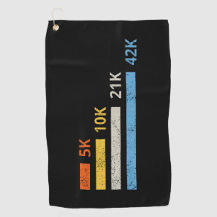 Running Distances II - 5K 10K 21K 42K Marathoner Golf Towel
