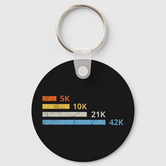 Running Distances II - 5K 10K 21K 42K Marathoner Key Ring (Front)