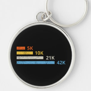 Running Distances II - 5K 10K 21K 42K Marathoner Key Ring