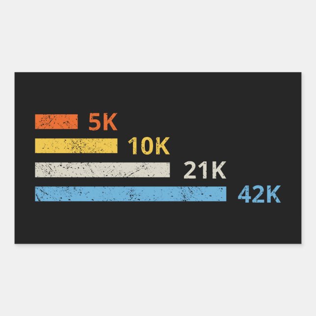 Running Distances II - 5K 10K 21K 42K Marathoner Rectangular Sticker (Front)