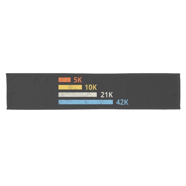 Running Distances II - 5K 10K 21K 42K Marathoner Short Table Runner (Horizontal)