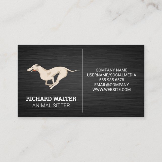 Running Dog | Animal Sitter Business Card (Front)