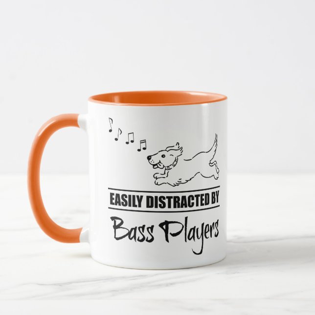 Running Dog Easily Distracted by Bass Players Mug (Left)
