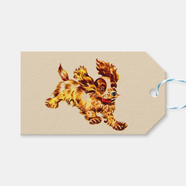 running dog print gift tags (Front (Horizontal))