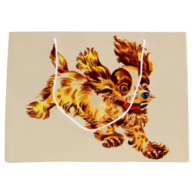 running dog print large gift bag (Front)