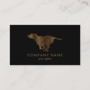 Running dog with Gold Scribble  Business Card