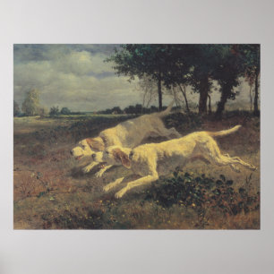 Running Dogs (Beagles) (by Constant Troyon) Poster